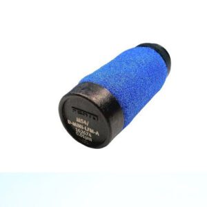 A blue and black tube with a white background