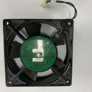 A fan is sitting on the floor and has been broken.