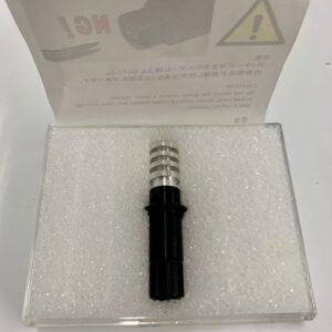 A black and silver pen in its box.