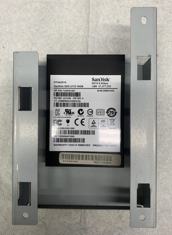 A picture of the back side of an external hard drive.